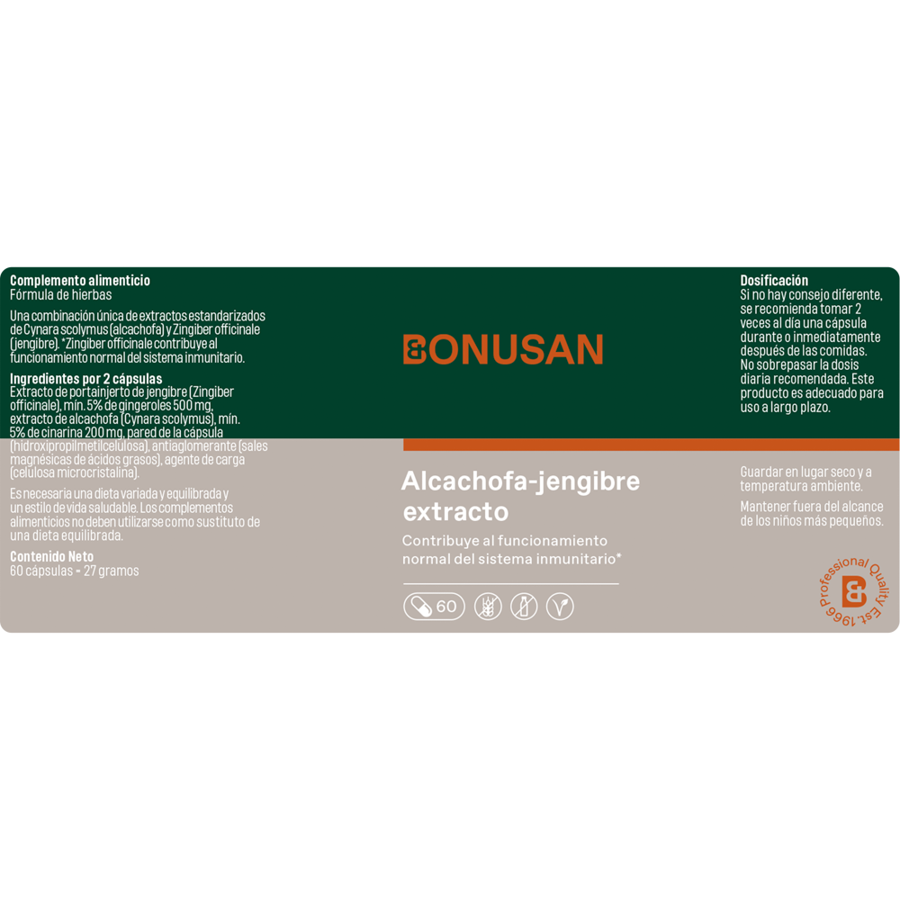Alcachofa- Jengibre extracto | BONUSAN