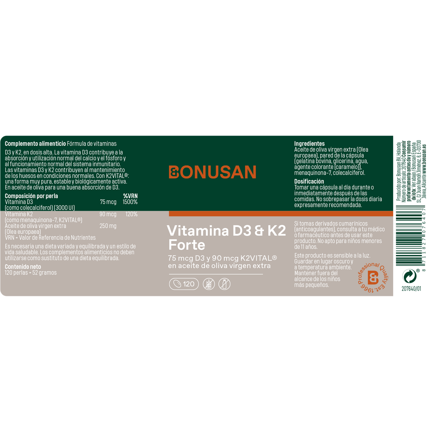 Vitaminia D3 + K2 Forte | BONUSAN